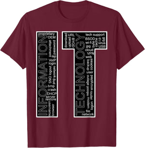 IT - Information Technology Vocabulary T-Shirt - T-Shirt | Maroon