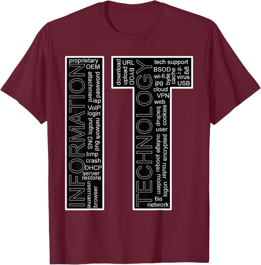 IT - Information Technology Vocabulary T-Shirt - T-Shirt | Maroon