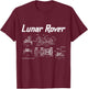 Lunar Rover Vehicle Blueprint Design Moon Landing T-Shirt - T-Shirt | Maroon