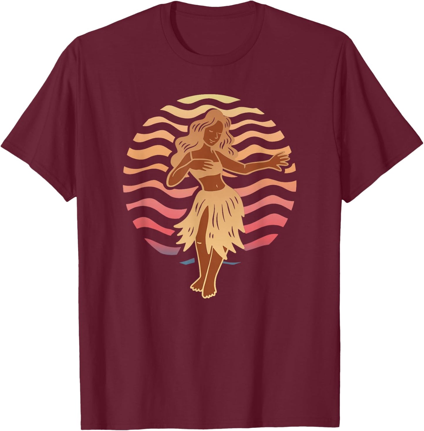 Hula Dance Hawaii Hula Dancer Hawaiian Girl Aloha Hawaii T-Shirt - T-Shirt | Maroon