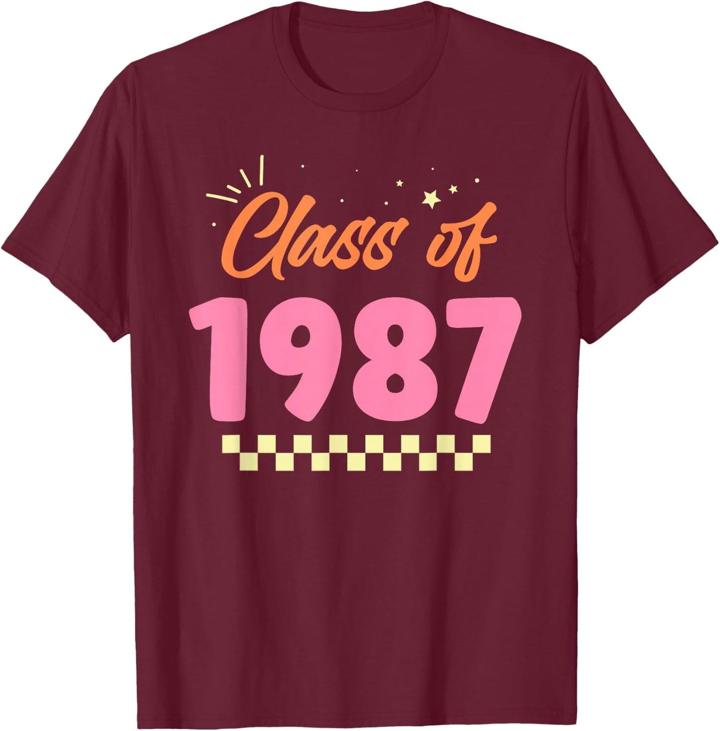 Class Of 1987 School Graduation Meetup Reunion T-Shirt - T-Shirt | Maroon