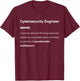 Cybersecurity Helpdesk and Tech Specialist Apparel Cybersecurity Engineer Funny Definition T-Shirt - T-Shirt | Maroon