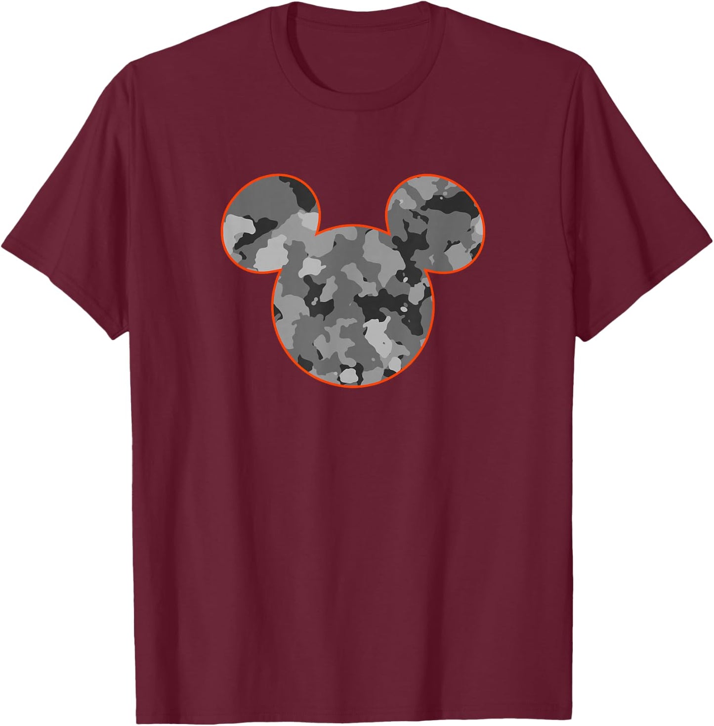 Disney Mickey and Friends Camouflage Mickey Ears Logo T-Shirt - T-Shirt | Maroon