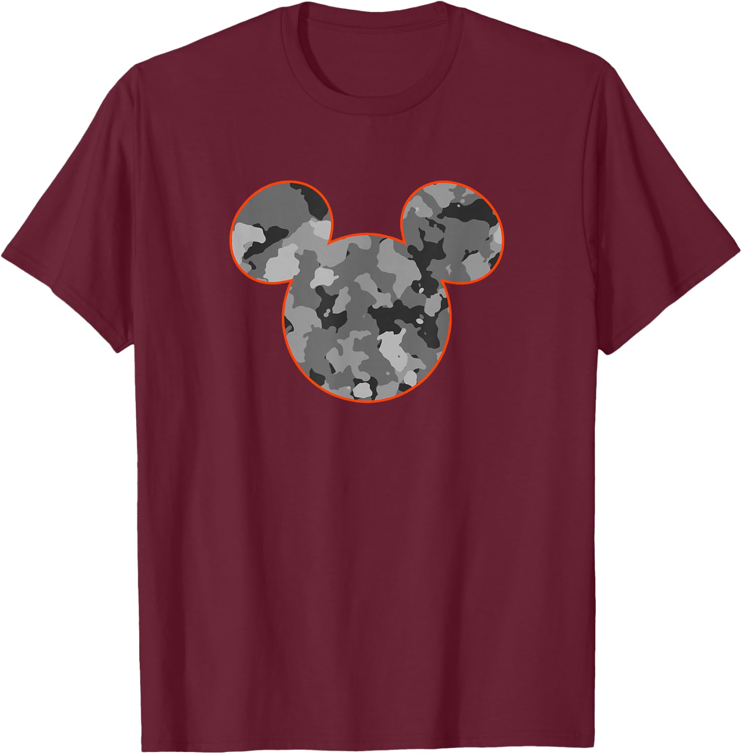 Disney Mickey and Friends Camouflage Mickey Ears Logo T-Shirt - T-Shirt | Maroon