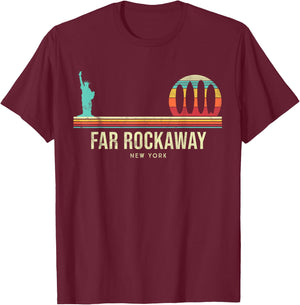 Far Rockaway Surf - Queens New York Vintage T-Shirt - T-Shirt | Maroon