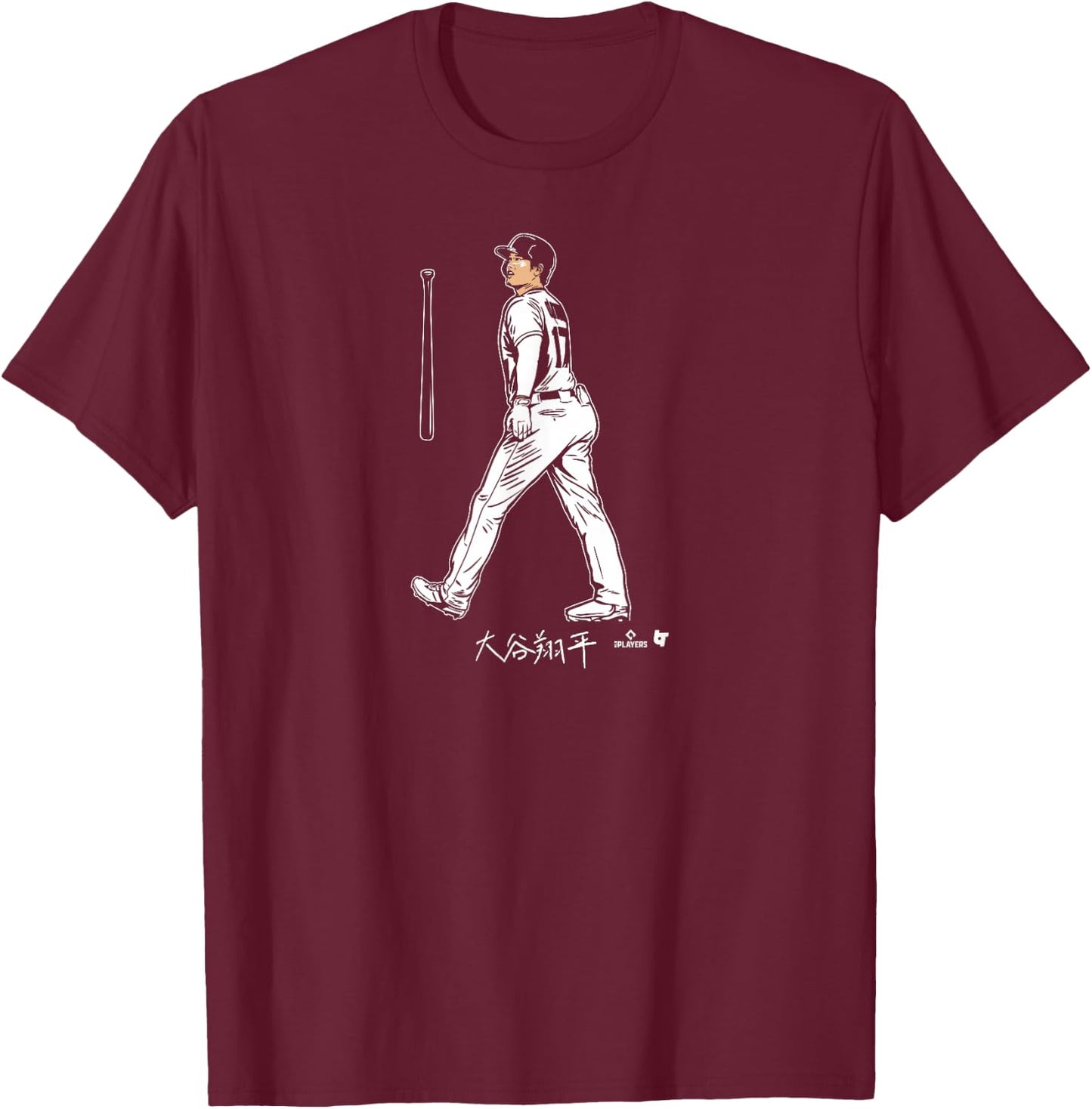 Shohei Ohtani - Bat Flip - Los Angeles Baseball T-Shirt - T-Shirt | Maroon