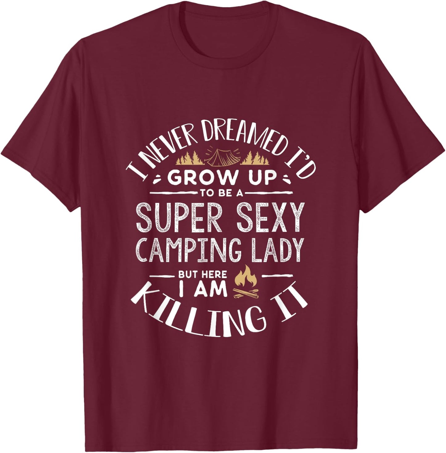 Camping Shirt Women Wife Camper RV Camping Vacation T-Shirt - T-Shirt | Maroon