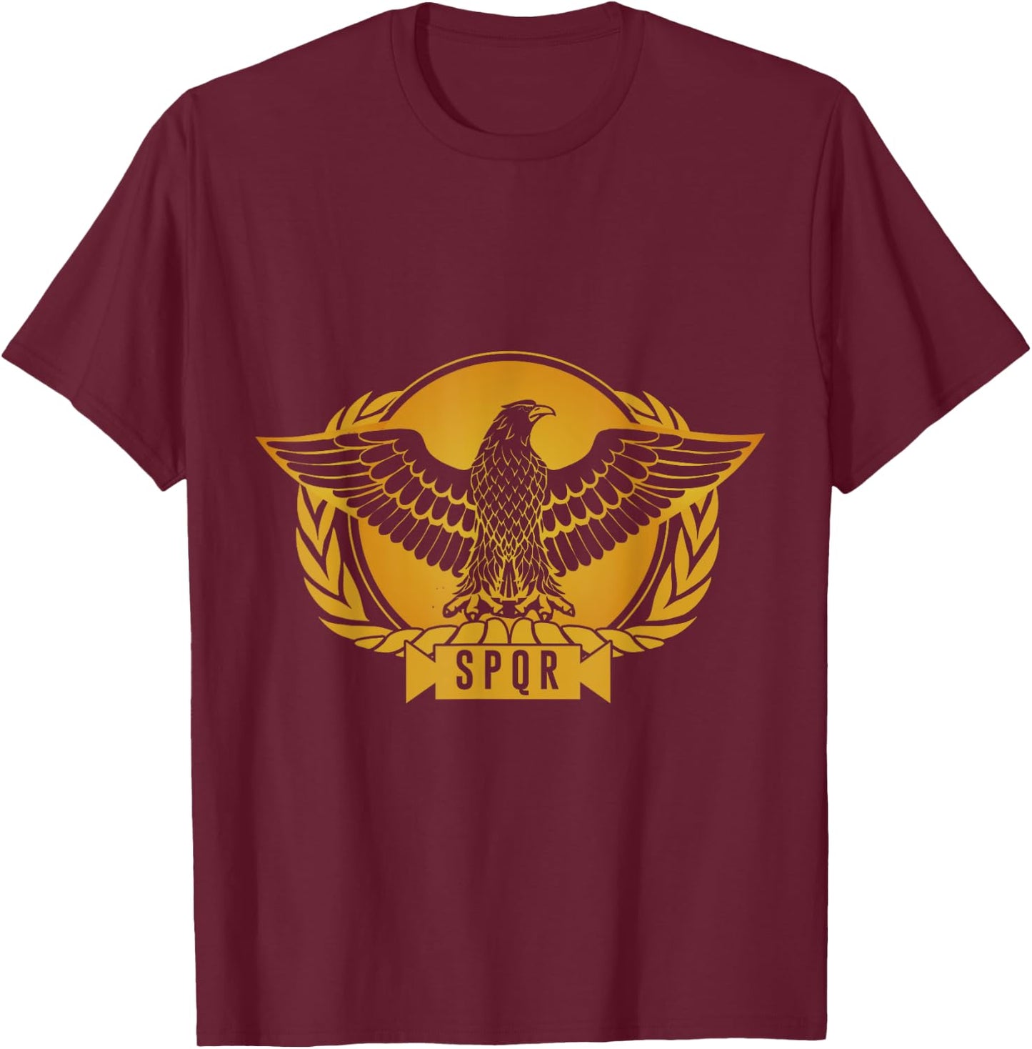 SPQR Roman Eagle Julius Caesar Legion Empire Senate T-Shirt - T-Shirt | Maroon