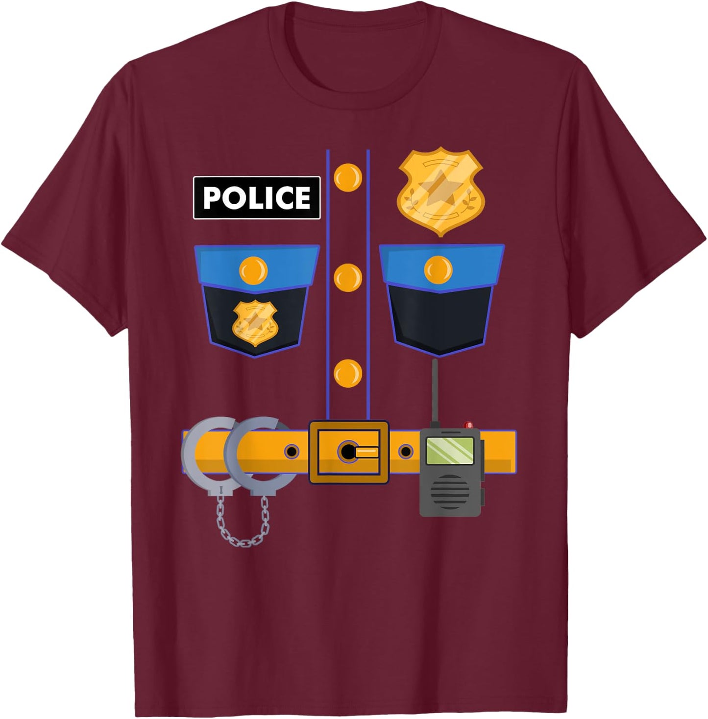 Police Costume Policeman Policewoman Cop Law Enforcement T-Shirt - T-Shirt | Maroon