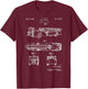 Vintage Patent Fire Truck Retro Blueprint Firefighter Gift T-Shirt - T-Shirt | Maroon