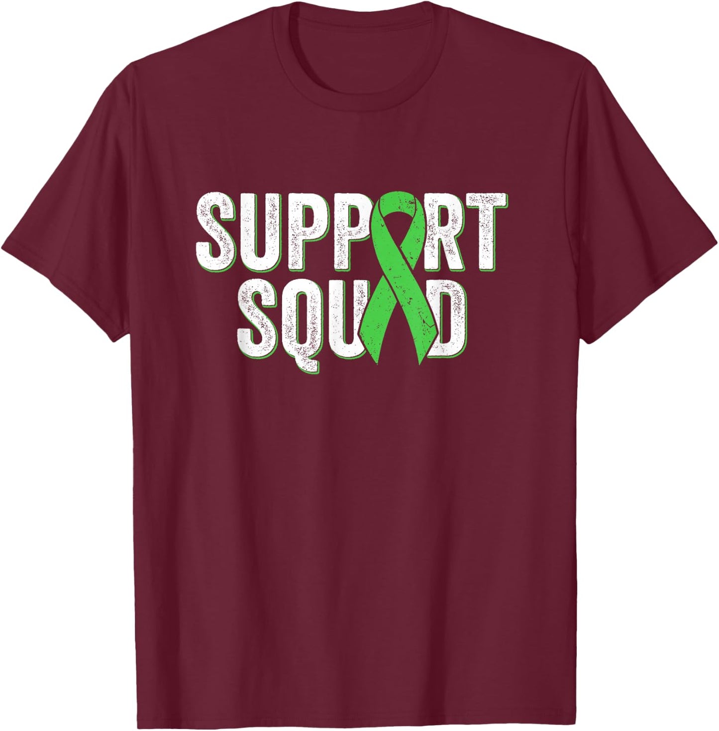 Non-Hodgkins Lymphoma Support Squad - Lime Green Awareness T-Shirt - T-Shirt | Maroon