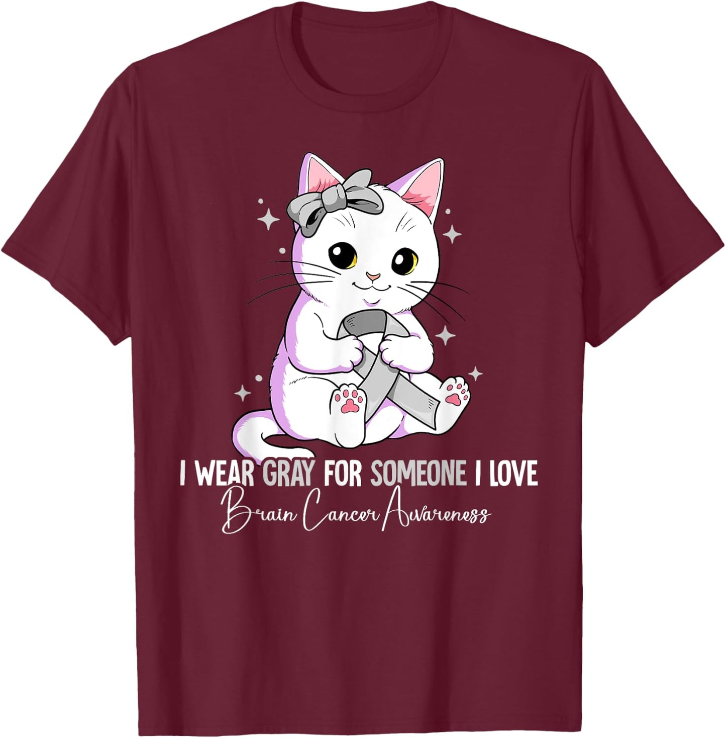 Brain Cancer Awareness T-Shirt - T-Shirt | Maroon