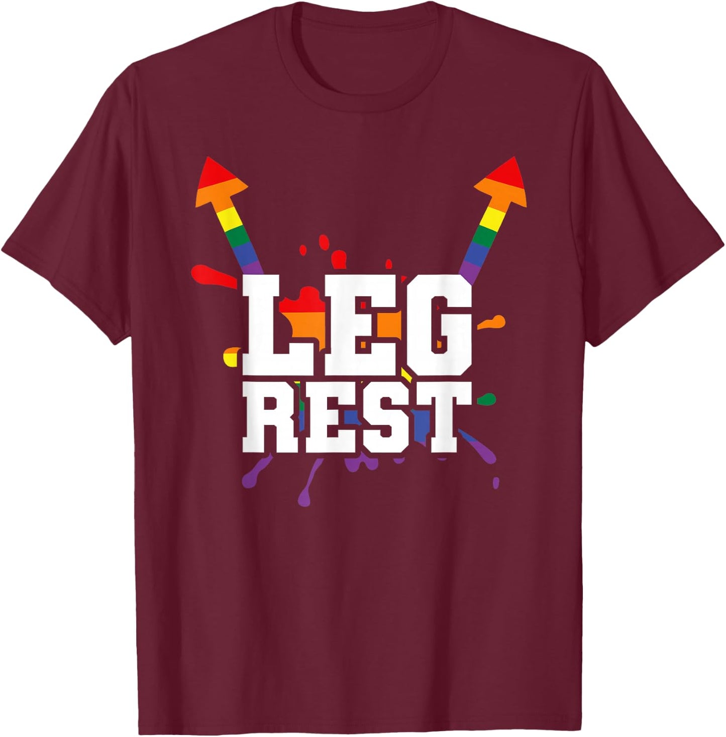 Leg Rest Funny Naughty Dad Joke Vagitarian Design Lesbian T-Shirt - T-Shirt | Maroon