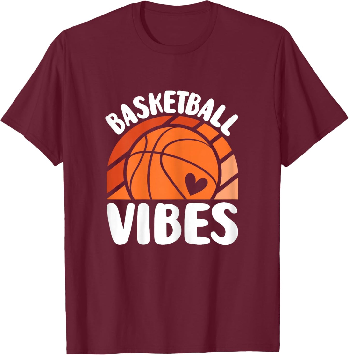 Basketball Vibes Cute Basketball Player Women Girls Kids T-Shirt - T-Shirt | Maroon