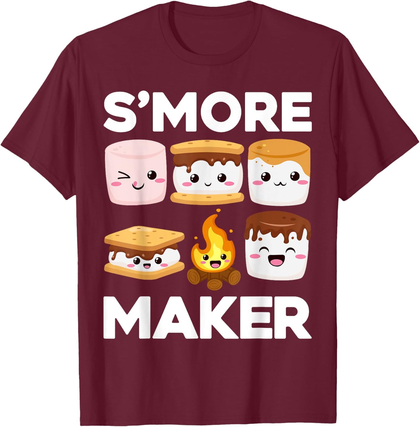 Smore Maker Camping Campfire Chocolate Marshmallow S'mores T-Shirt - T-Shirt | Maroon