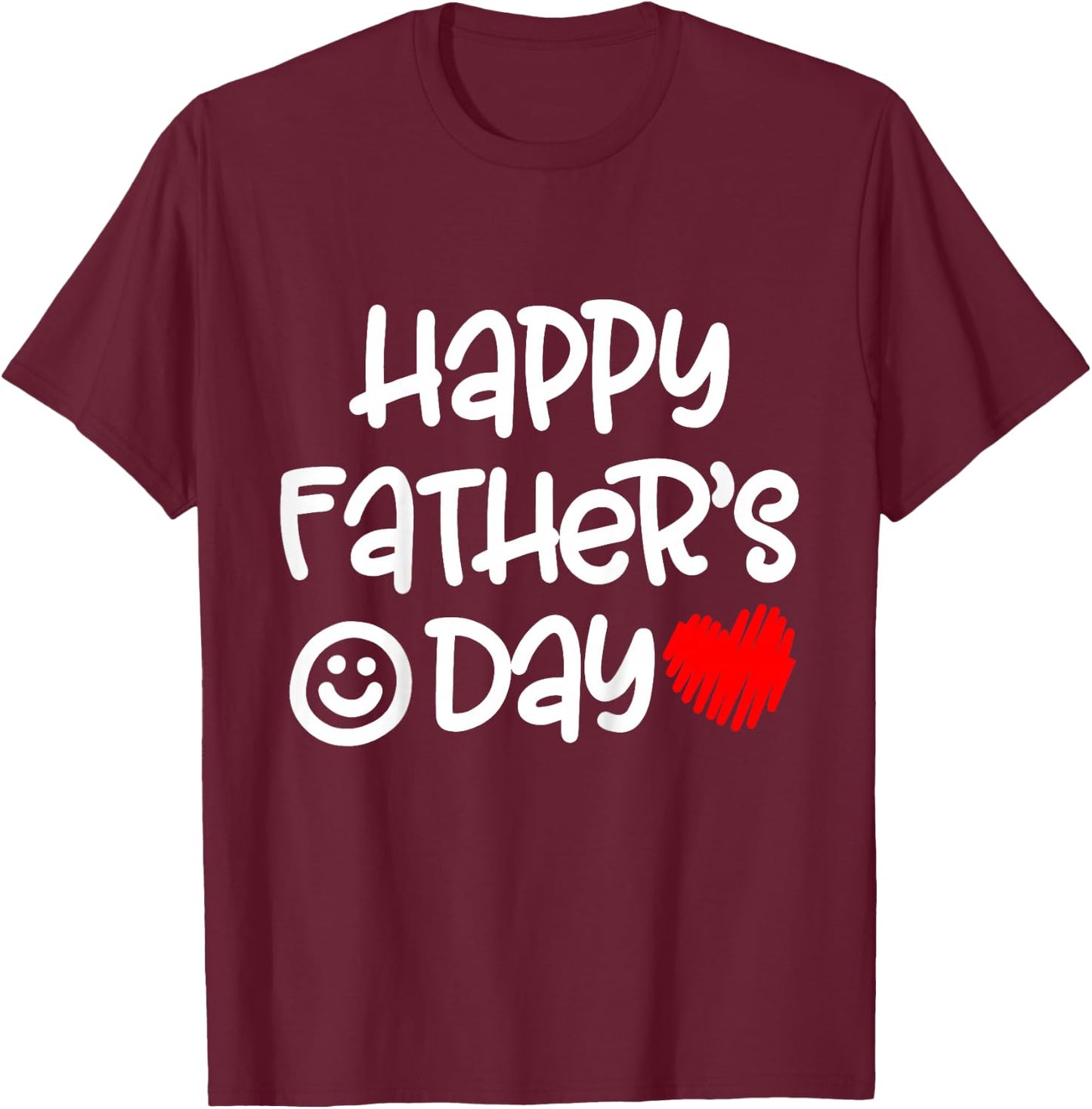 Kids Toddler Happy Fathers Day Boy Baby First Fathers Day T-Shirt - T-Shirt | Maroon