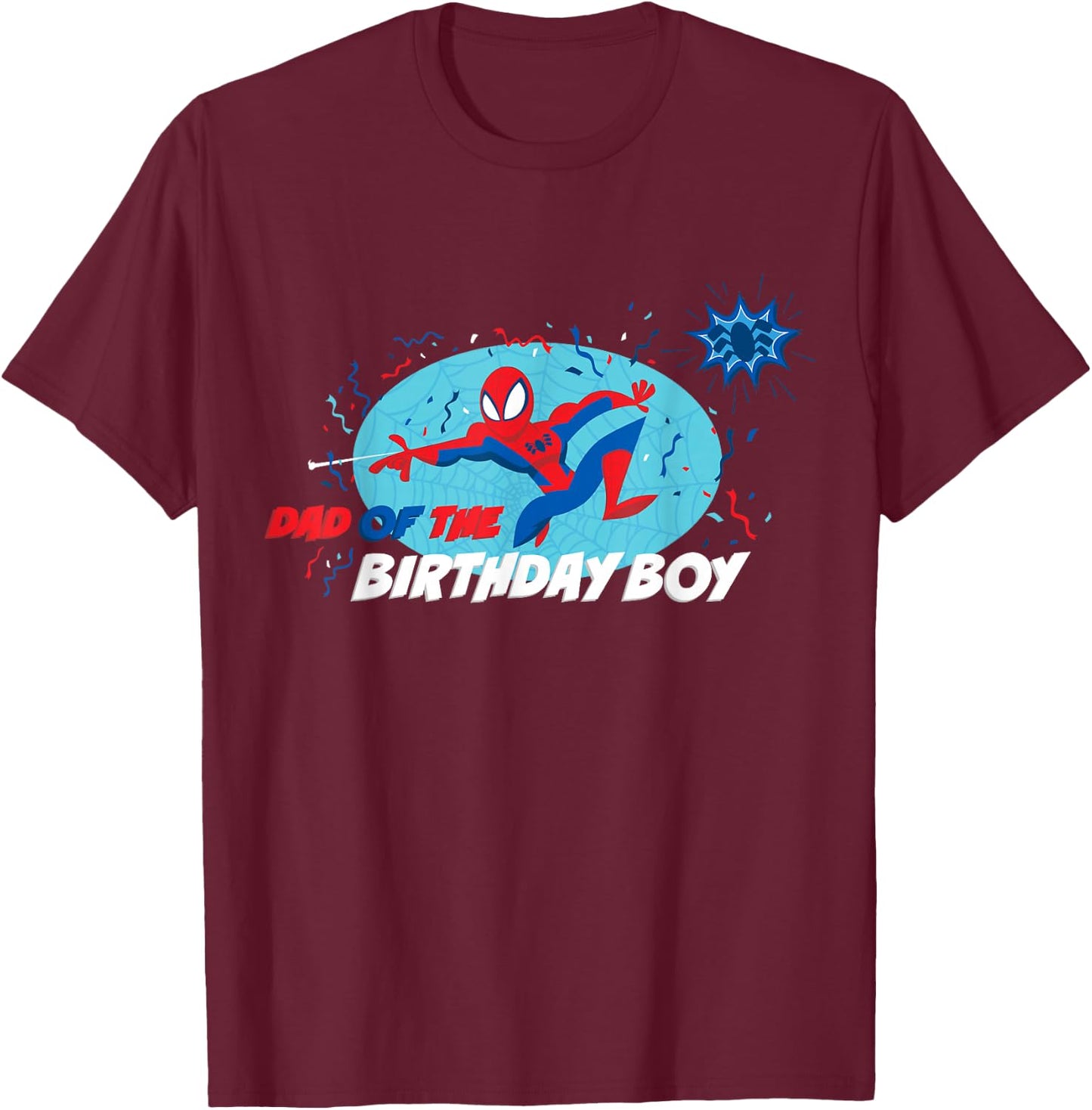 Marvel Spider-Man Toon Family Party Dad of the Birthday Boy T-Shirt - T-Shirt | Maroon