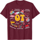 Occupational Therapy -OT Therapist OT Month Groovy Retro T-Shirt - T-Shirt | Maroon