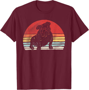 Vintage Retro Bulldog Dog Breed Men Women Kids T-Shirt - T-Shirt | Maroon