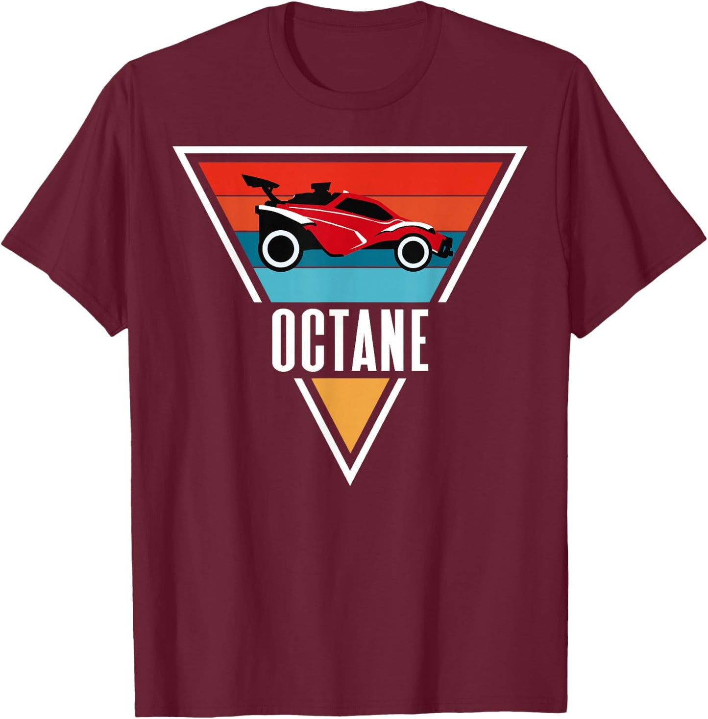 Octane Rocket Soccer Retro Sunset Distressed Graphic Pullove T-Shirt - T-Shirt | Maroon