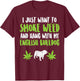 Smoke Weed Hang With English Bulldog Dog Cannabis 420 Gift T-Shirt - T-Shirt | Maroon