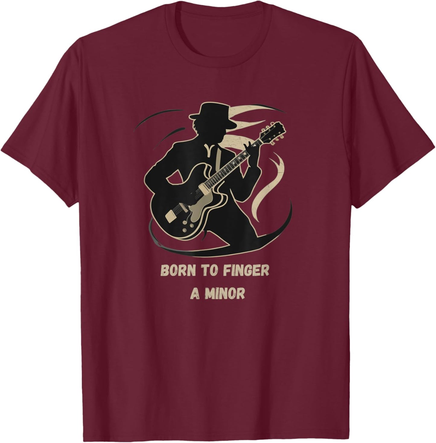 Born To Finger A Minor Guitar T-Shirt - T-Shirt | Maroon