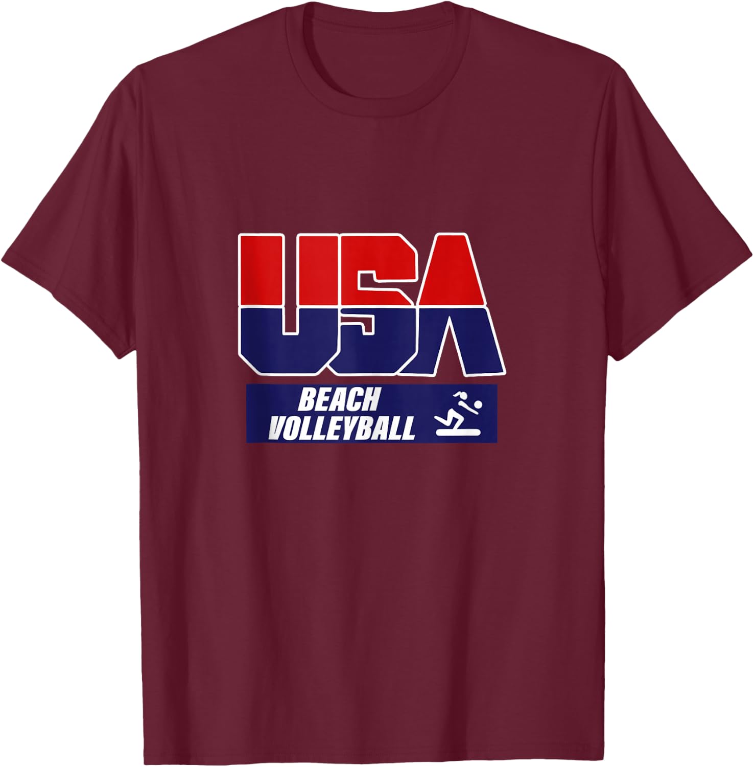 Beach Volleyball 2021 USA T-Shirt - T-Shirt | Maroon