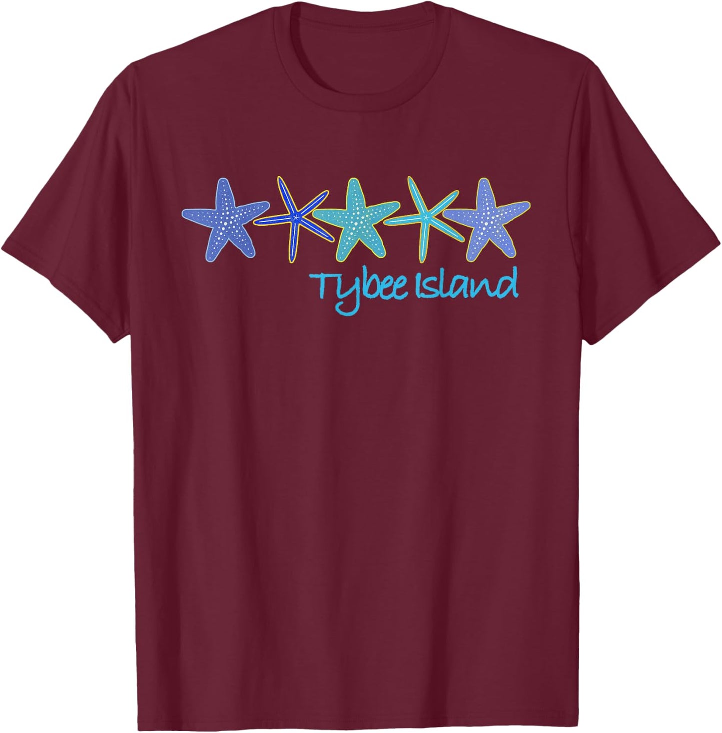 Tybee Island Tropical Vacation Beach T-Shirt - T-Shirt | Maroon