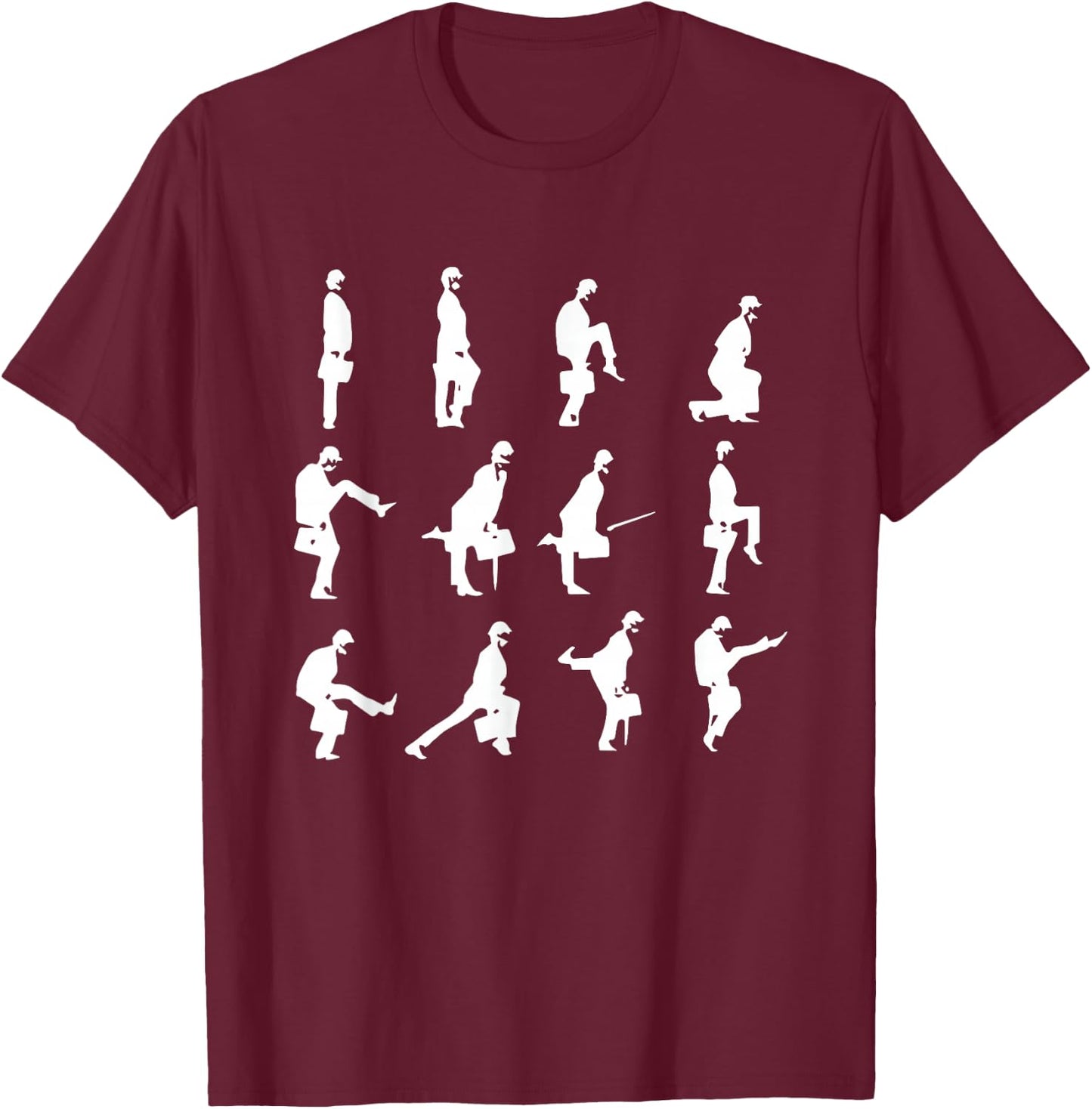 The Ministry of Silly Walks Vintage Evolution T-Shirt - T-Shirt | Maroon