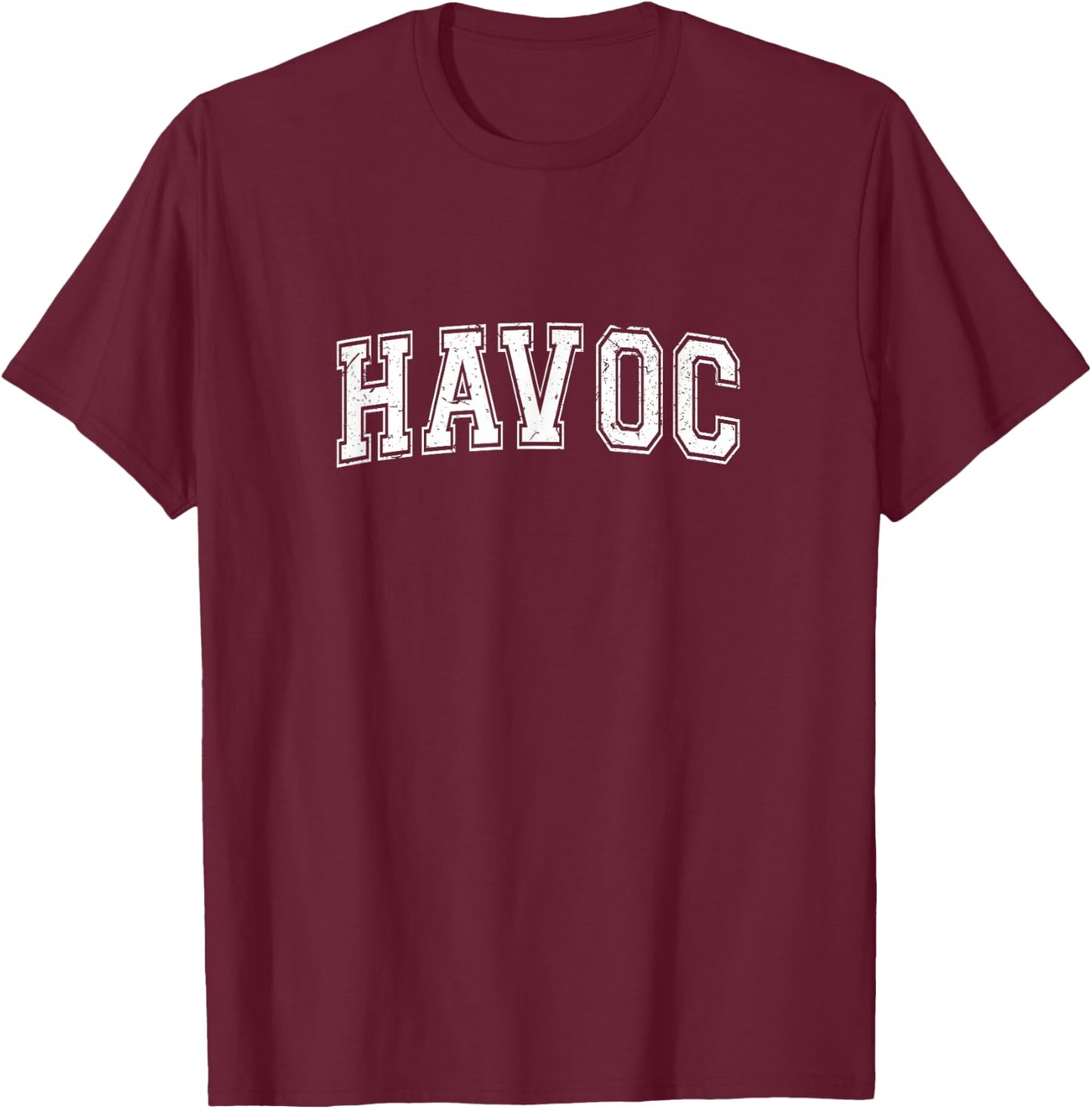 Plain Style Personalised Name Classic Havoc T-Shirt - T-Shirt | Maroon