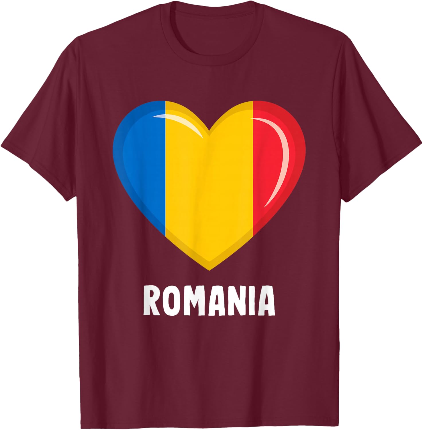 Romania flag jersey, Romanian T-Shirt - T-Shirt | Maroon