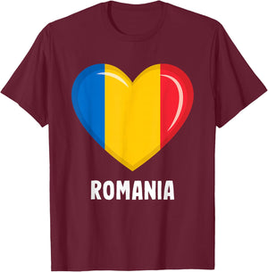 Romania flag jersey, Romanian T-Shirt - T-Shirt | Maroon