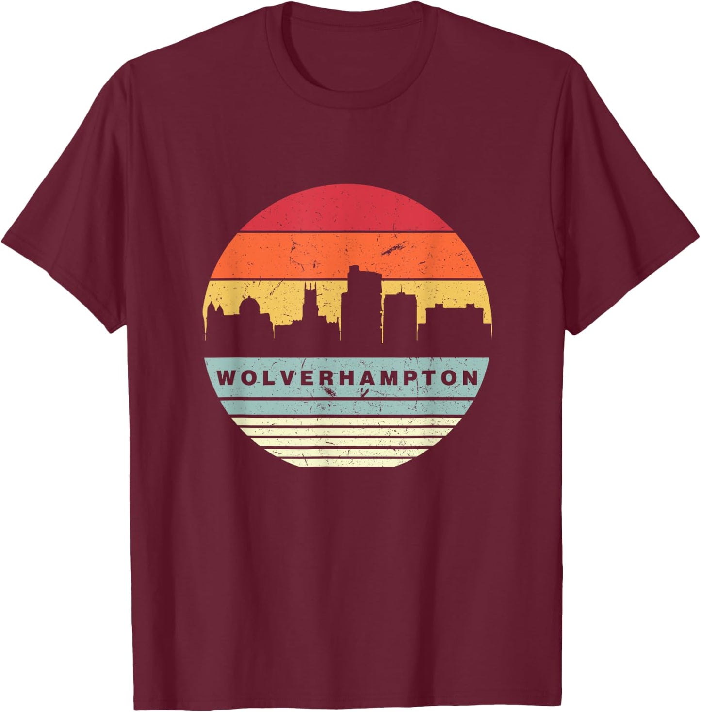 Retro Vintage Matching Wolverhampton T-Shirt - T-Shirt | Maroon