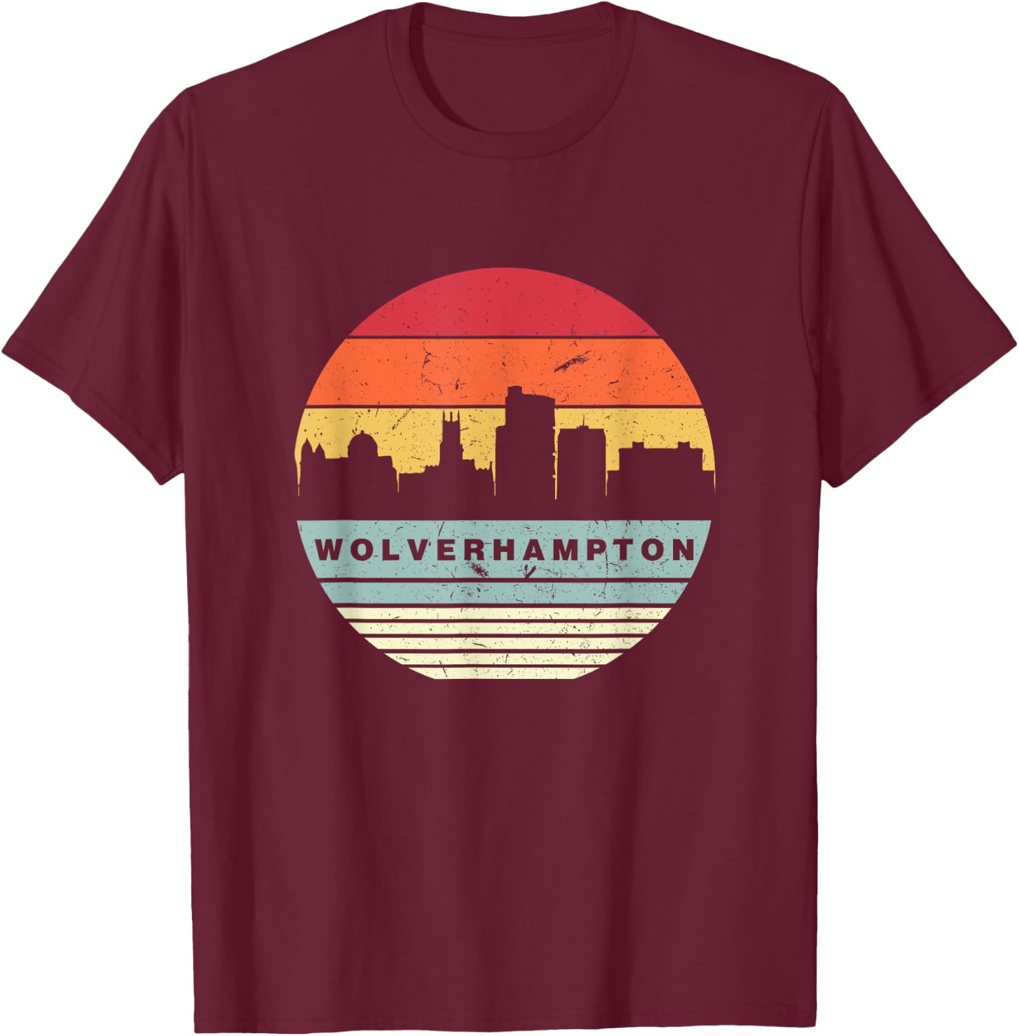 Retro Vintage Matching Wolverhampton T-Shirt - T-Shirt | Maroon