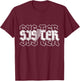 Checkered Sister Lightning Bolt Grandparents Day or Birthday T-Shirt - T-Shirt | Maroon