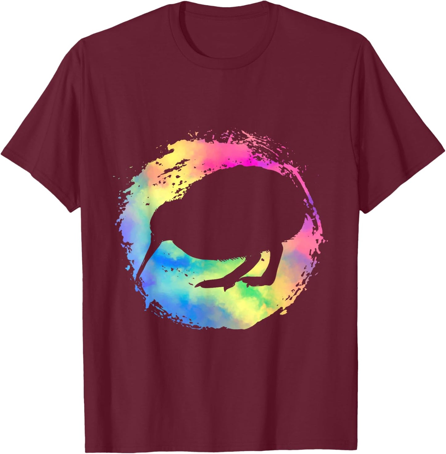 Colorful Kiwi Bird New Zealand T-Shirt - T-Shirt | Maroon