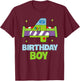 4th Birthday Boy Toy Lover Funny 4 Year Old Story Bday Party T-Shirt - T-Shirt | Maroon