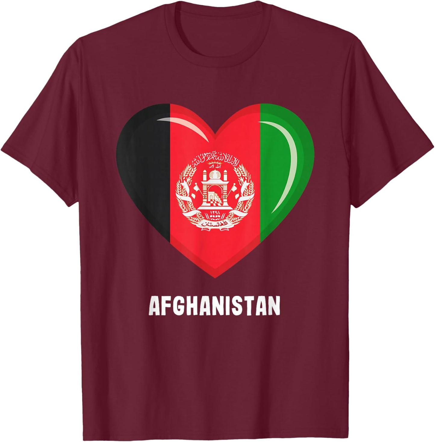 Afghanistan Flag Shirt | Afghanistan T-Shirt - T-Shirt | Maroon