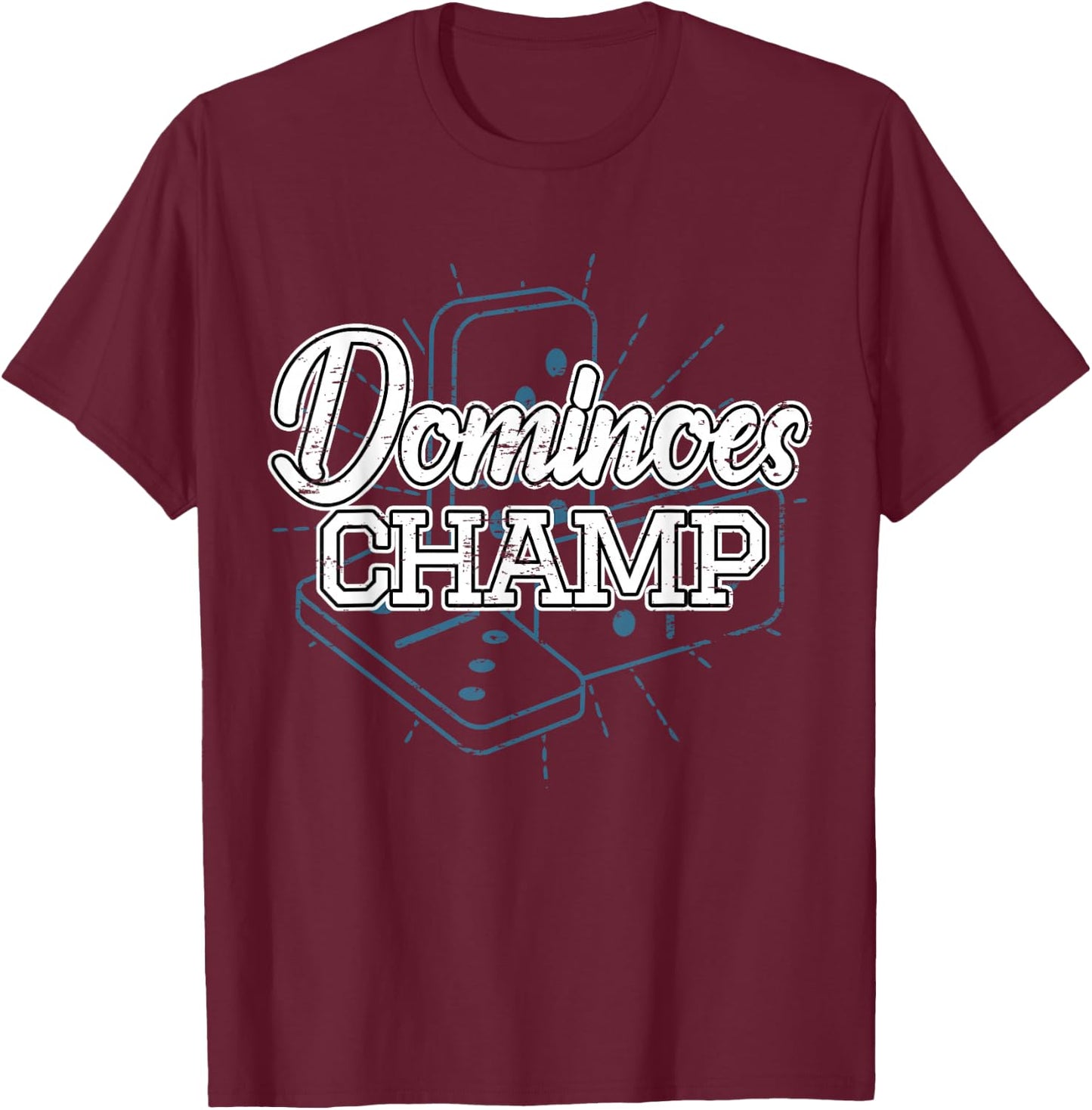 Domino Play Champ Gift Domino Players T-Shirt - T-Shirt | Maroon