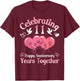 Husband Wife Celebrating 11 Years Together Happy Anniversary T-Shirt - T-Shirt | Maroon