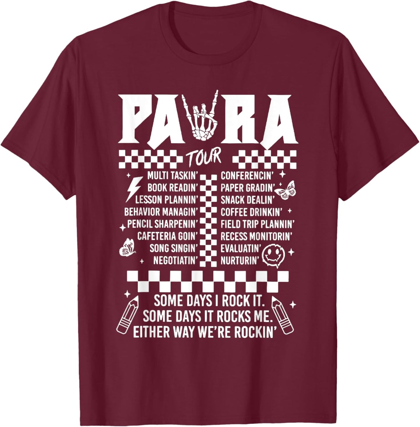 Para Tour Retro Groovy Gifts For Family T-Shirt - T-Shirt | Maroon