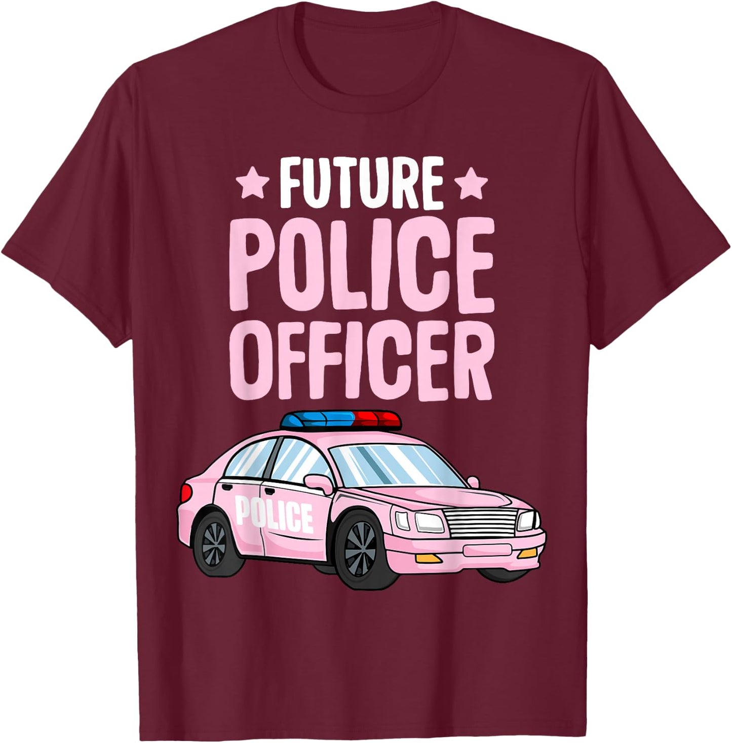 Future Police Officer Policewoman Cop Girls Kids Toddler T-Shirt - T-Shirt | Maroon