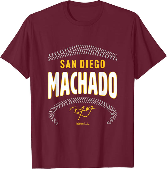 Manny Machado San Diego Baseball Name & Number (Front&Back) T-Shirt - T-Shirt | Maroon
