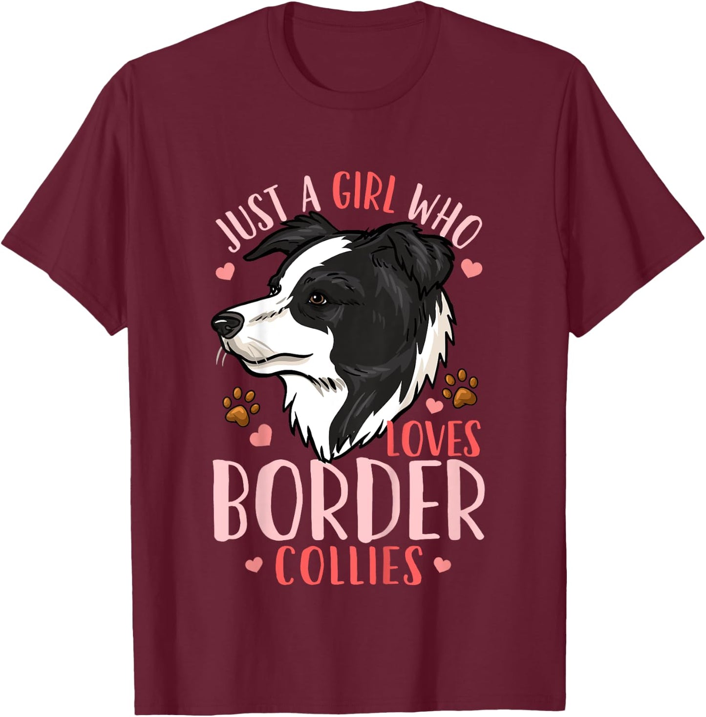 Border Collie Gift T-Shirt - T-Shirt | Maroon