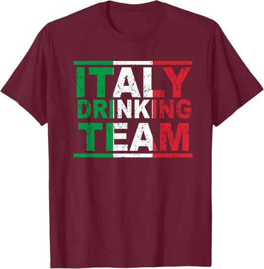 Italy Drinking Team Italian Beerlogist Whiskey Lover T-Shirt - T-Shirt | Maroon