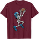 Skeleton Football Halloween Men Boys Women Football Fan T-Shirt - T-Shirt | Maroon