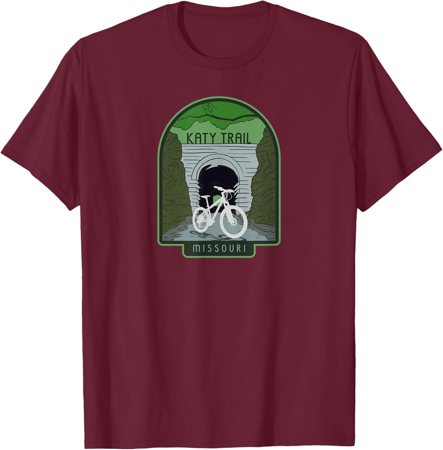 Katy Trail – Missouri, cycling T-Shirt - T-Shirt | Maroon
