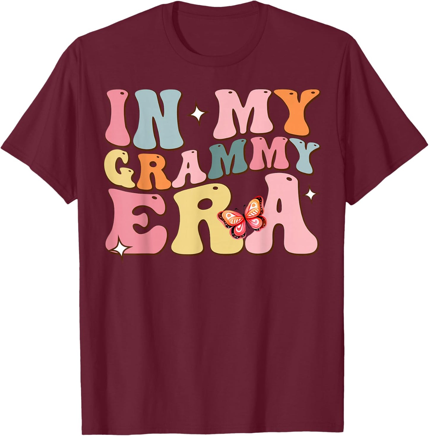 In My Grammy Era Lover Groovy Retro Mom Mother's Day T-Shirt - T-Shirt | Maroon