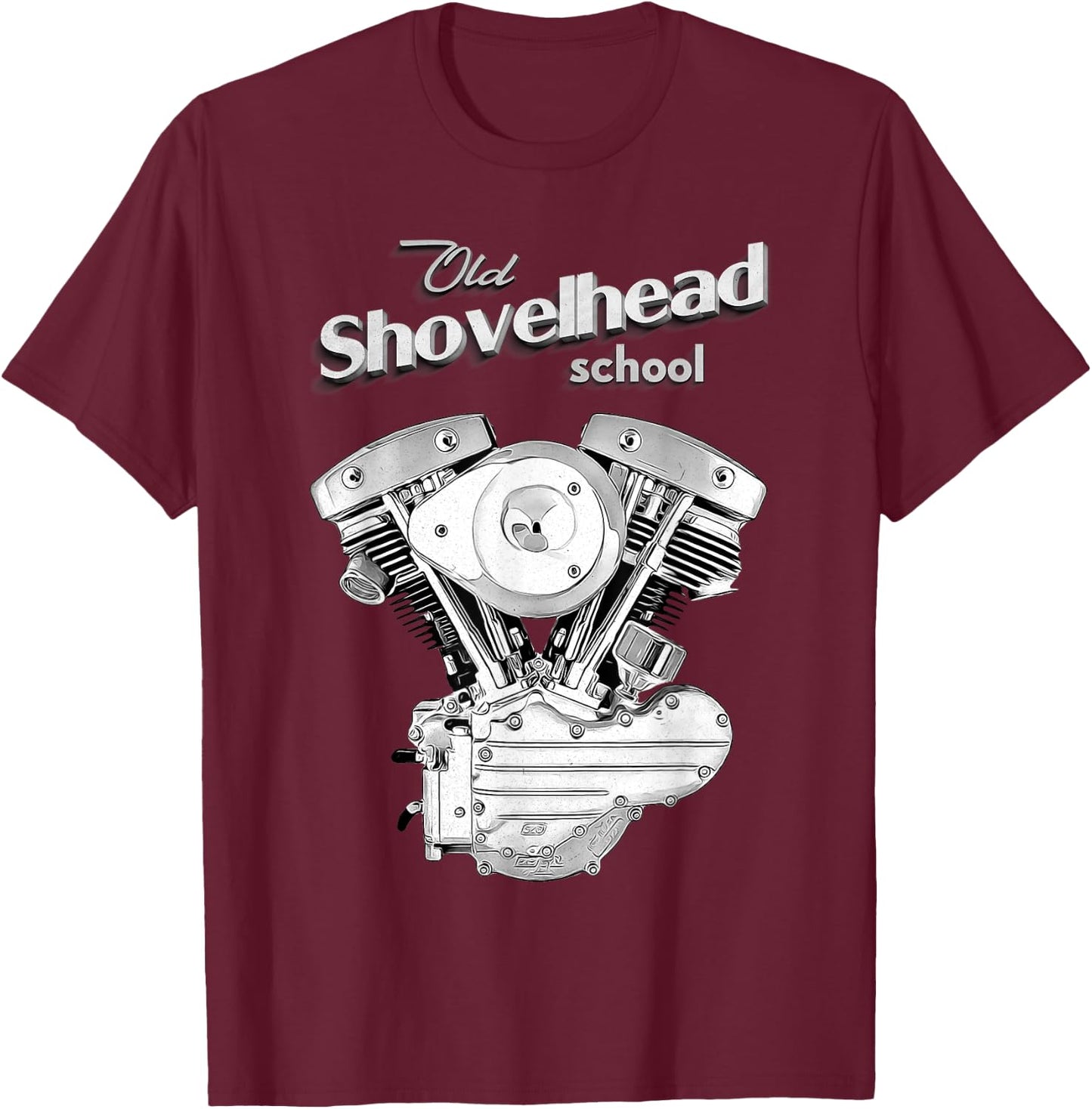 Vintage HD Shovelhead Motorcycle FLH Engine Motor Biker T-Shirt - T-Shirt | Maroon
