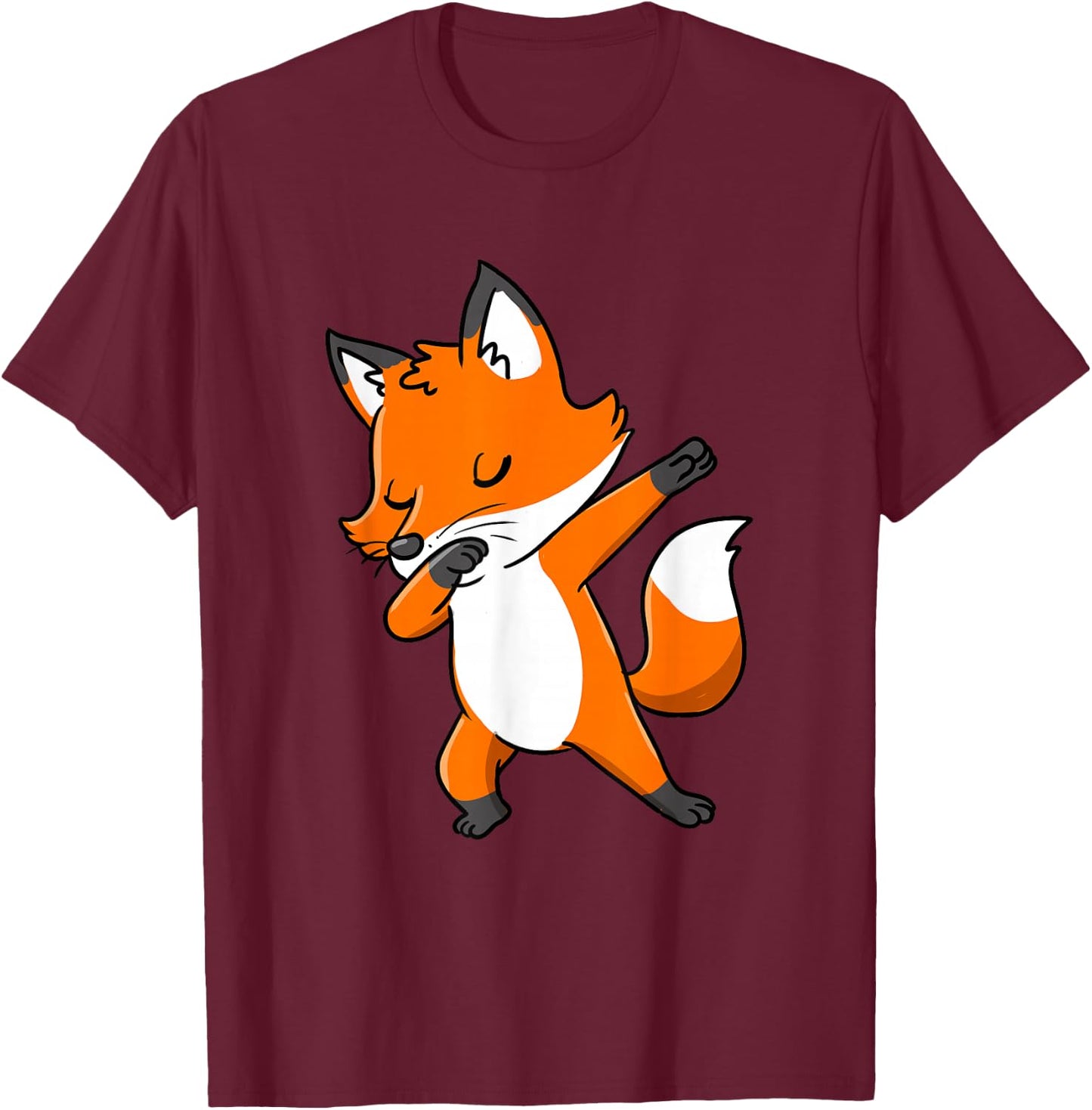 Dabbing Fox T-Shirt - T-Shirt | Maroon